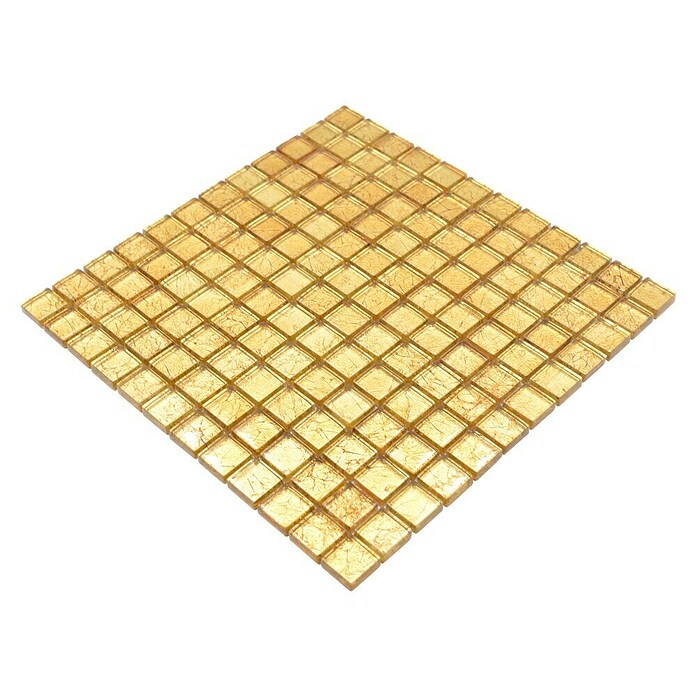 Mosaikfliese Quadrat Crystal Uni XCM 8GO15 (30 x 30 cm, Gold, Glänzend)