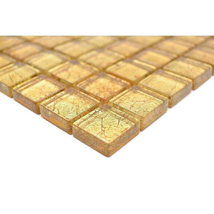 Mosaikfliese Quadrat Crystal Uni XCM 8GO15 (30 x 30 cm, Gold, Glänzend)