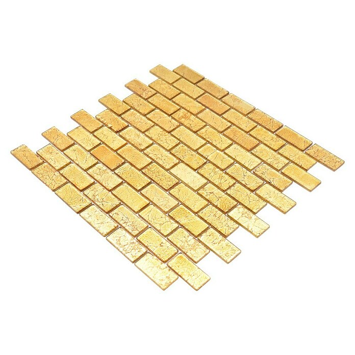 Mosaikfliese Uni Gold CM 4GO30 (30 x 30 cm, Gold, Glänzend)