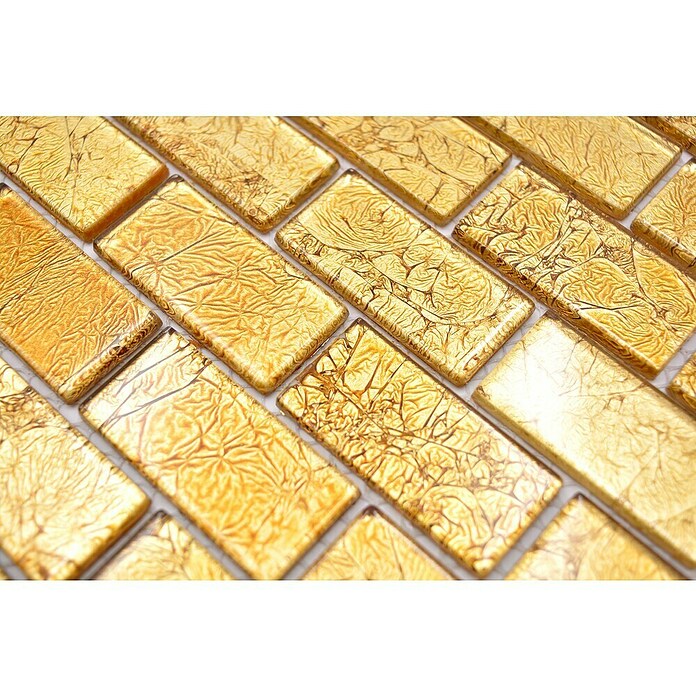 Mosaikfliese Uni Gold CM 4GO30 (30 x 30 cm, Gold, Glänzend)