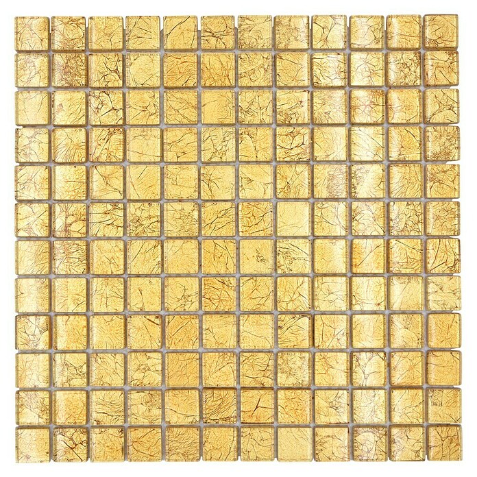 Mosaikfliese Quadrat Crystal Uni XCM 8GO15 (30 x 30 cm, Gold, Glänzend)