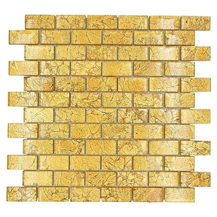 Mosaikfliese Uni Gold XCM 8GO35 (30 x 30 cm, Gold, Glänzend)