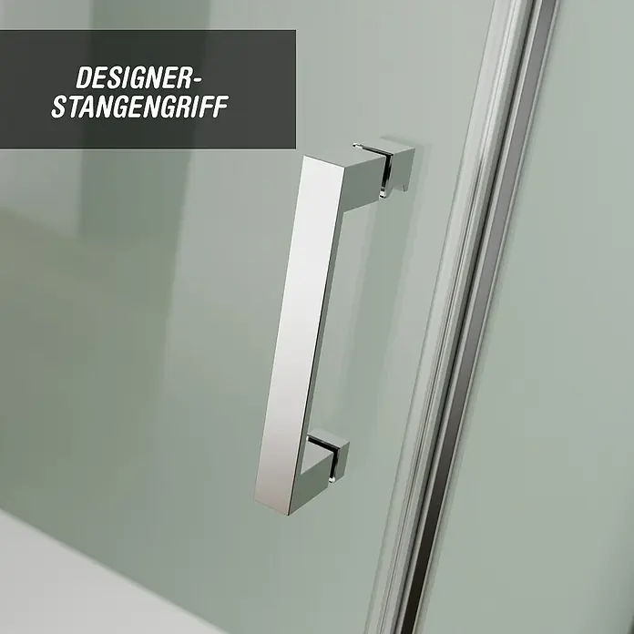 Camargue Roma Mix & Match Eckdusche - L x B x H: 140 x 80 x 195 cm, Beschichtet, Silberglanz, Glasstärke: 6 mm, DIN Anschlag: Rechts - Design-Stangengriff aus Chrom für moderne Duschen, ideal für einen stilvollen Touch im Badezimmer.