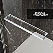 Camargue Palermo Eckdusche (L x B x H: 80 x 80 x 200 cm, Laufrollen tragen in der Höhe bis zu 40 mm auf, Unbeschichtet, Silberglanz) | BAUHAUS