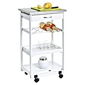 Zeller Present Carro de cocina (L x An x Al: 37 x 47 x 82 cm, Blanco/Acero inoxidable) | BAUHAUS