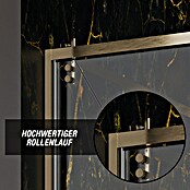 Camargue Palermo Eckdusche (L x B x H: 80 x 80 x 200 cm, Laufrollen tragen in der Höhe bis zu 40 mm auf, Unbeschichtet, Brushed Gold) | BAUHAUS
