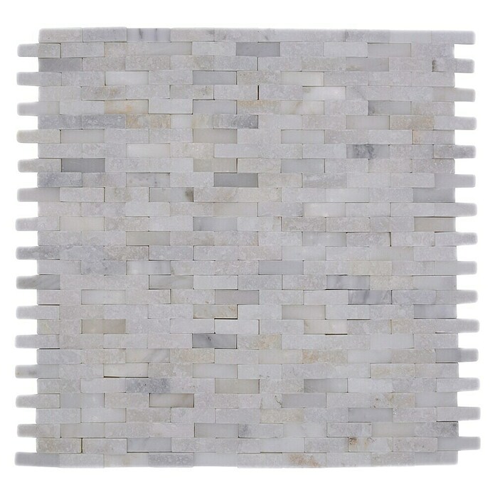 Mozaik pločica (30,5 x 30,5 cm, Bijelo, Mat)