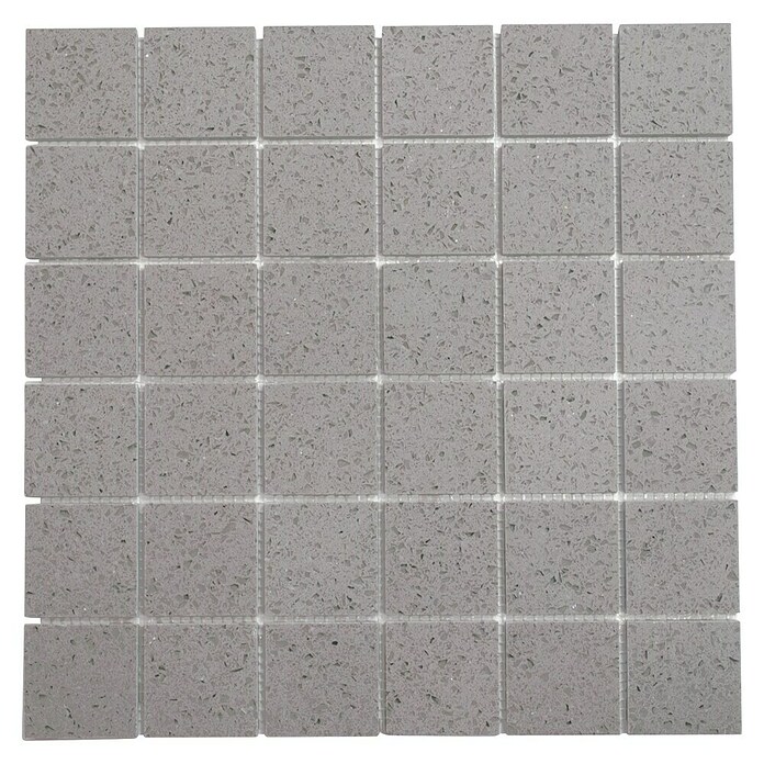 Mozaik pločica (30,5 x 30,5 cm, Siva, Sjajno)