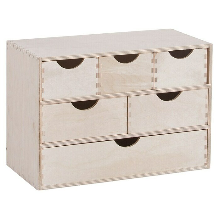 Zeller Present Cajonera con 6 cajones (40 x 20 x 28 cm, Natural)