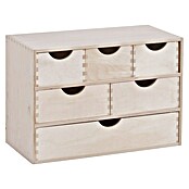 Zeller Present Cajonera con 6 cajones (40 x 20 x 28 cm, Natural)