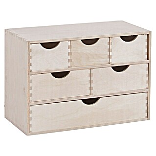 Zeller Present Caja para cajón con 6 cajones (40 x 20 x 28 cm, Natural)