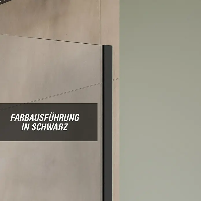 Camargue Duschwand Milano - B x H: 120 x 200 cm - Schwarz lackierte Duschkabine für ein elegantes Badezimmerdesign. Die Farbgebung in Schwarz verleiht dem Raum eine moderne Note.