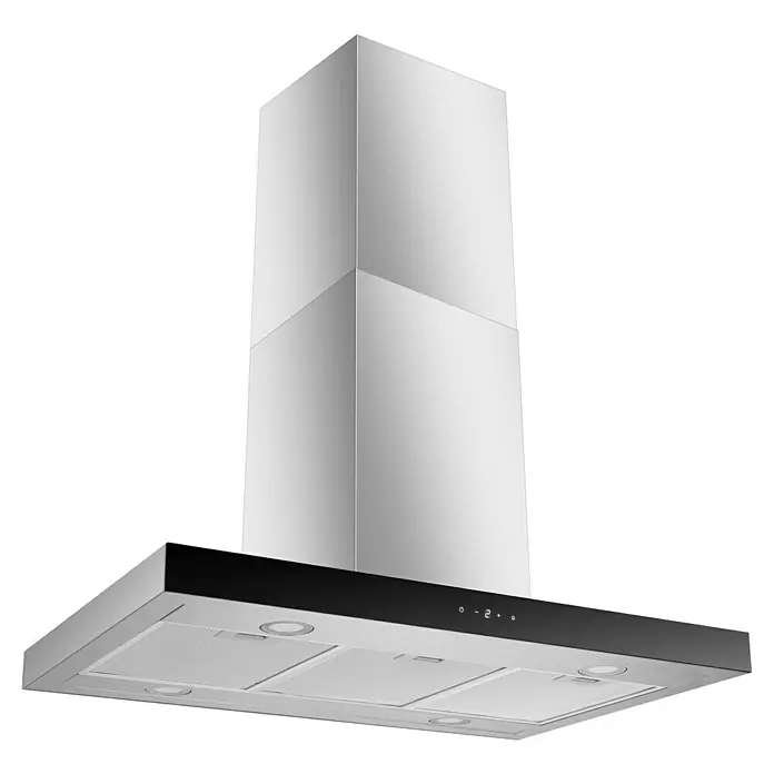 Respekta Inselhaube Cara - Breite: 89,5 cm, Max. Gebläseleistung Abluftbetrieb: 552,2 m³/h, Edelstahl - Abzugshaube aus Edelstahl mit minimalistischem Design, ideal für moderne Küchen. Sorgt für saubere Luft beim Kochen.