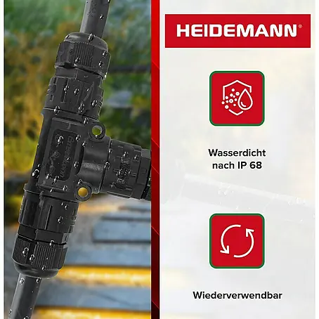 Heidemann Iso Flex Kabelverbinder T-Stück 3-polig mit Kupplungsstecker