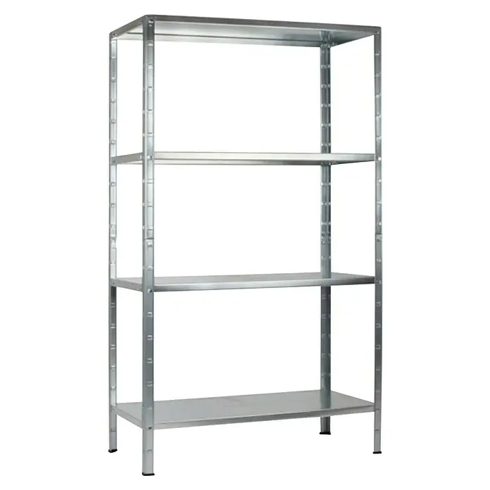 Schulte Metallregal Power Max - H x B x T: 190 x 100 x 50 cm, Traglast pro Boden: 65 kg, Anzahl Böden: 4 Stk., Stecken, Silber - Metallregal mit vier Regalböden, ideal für Lagerung und Organisation. Robust und langlebig für vielfältige Einsatzbereiche.