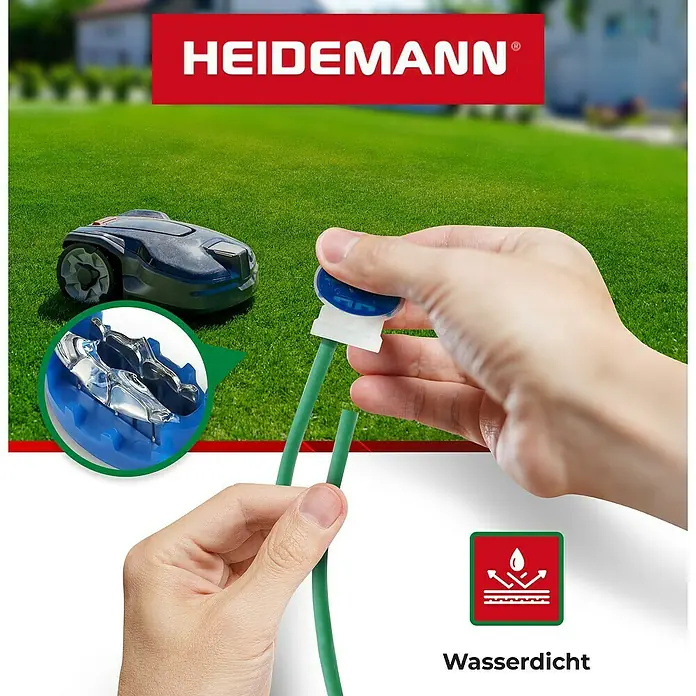 Heidemann Iso Flex Kabelverbinder Einzeladerverbindung 3M Scotchlock 314 3-polig 0,5-1,5 mm² - 5 Stk. - Wasserdichte Kabelverbinder für Rasenmähroboter von Heidemann. Einfache Installation für zuverlässigen Schutz vor Feuchtigkeit im Garten.