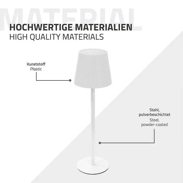 ML-Design LED-Tischleuchte rund Nachttischlampe Weiß 4 Stufen Tragbare Metall LED Lampe - Weiß, Weiß