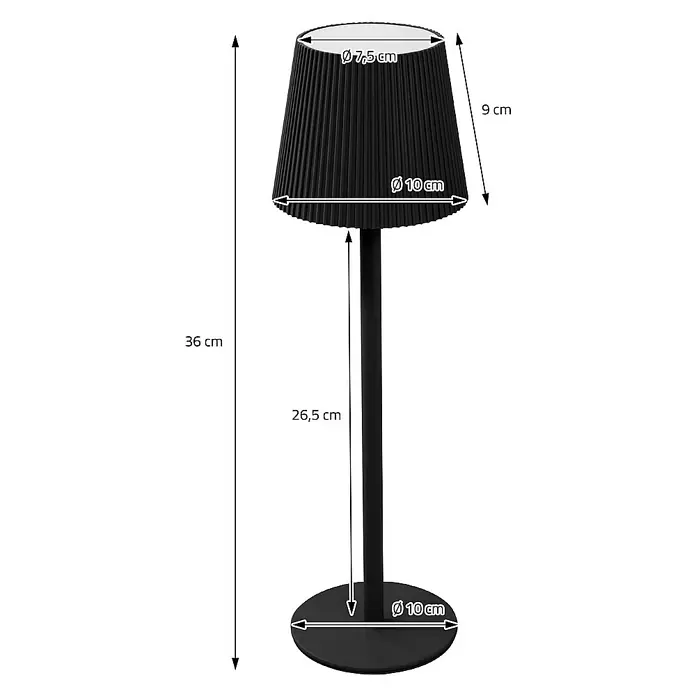 ML-Design LED-Tischleuchte rund Nachttischlampe Schwarz 4 Stufen Tragbare Metall LED Lampe - Schwarz, Schwarz