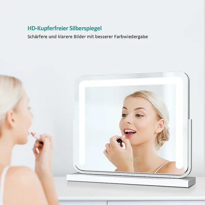 Emke Kosmetikspiegel Glozia - 60 x 51,6 cm, Rechteckig, Weiß