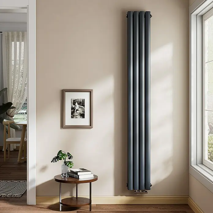 Emke Designheizkörper Doppellagig Vertikal - B x H: 24 x 180 cm, Anthrazit