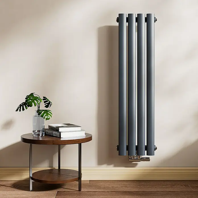 Emke Designheizkörper Einlagig Vertikal - B x H: 24 x 90 cm, Anthrazit