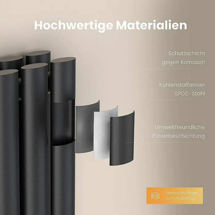 Emke Designheizkörper Doppellagig Vertikal - B x H: 24 x 180 cm, Anthrazit