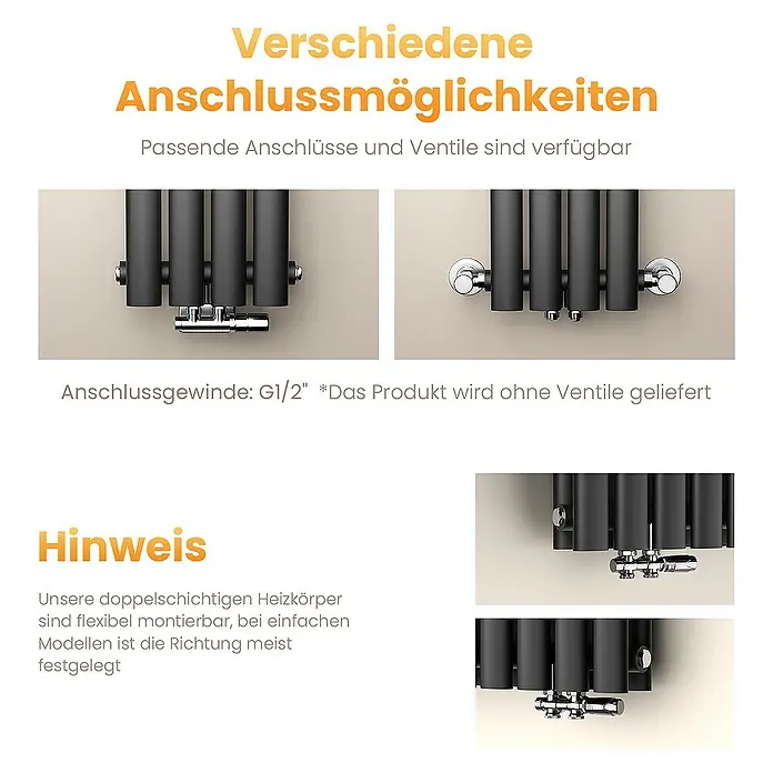 Emke Designheizkörper Doppellagig Vertikal - B x H: 24 x 180 cm, Anthrazit