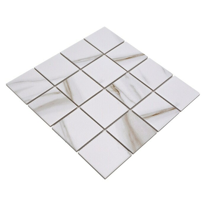 Mozaik pločica Quadrat Calacatta CIM Q73 CT  (30,6 x 30,6 cm, Smeđa-bež-bijela, Mat) | BAUHAUS