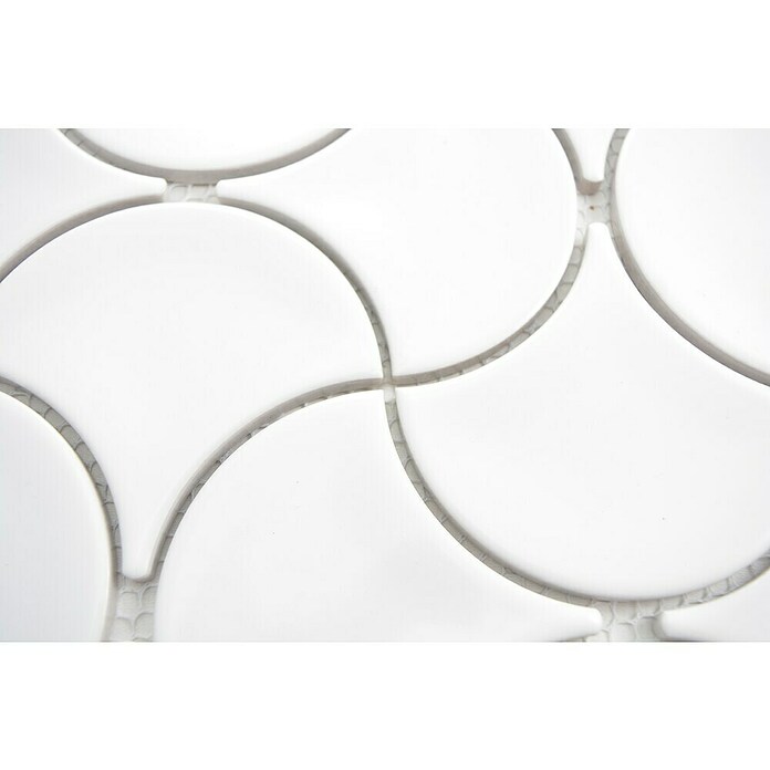 Mozaik pločica Fächer Uni FS 17W  (27,6 x 27,6 cm, Bijele boje, Sjaj) | BAUHAUS