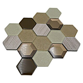 Mozaik pločica Hexagon HXN 77 (26,5 x 30,5 cm, Bež boje, Sjaj)