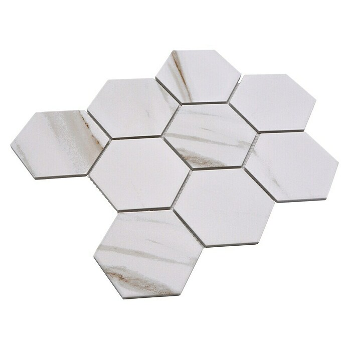 Mozaik pločica Hexagon CIM HX9 CT  (25,6 x 29,55 cm, Bež-smeđe-bijelo, Mat) | BAUHAUS