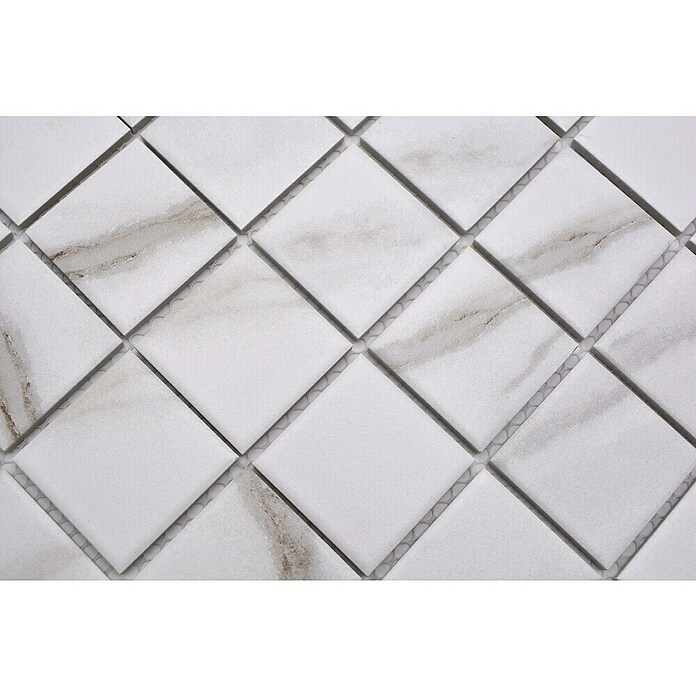 Mozaik pločica Quadrat Calacatta CIM Q48 CT  (30,6 x 30,6 cm, Bijele boje, Mat) | BAUHAUS