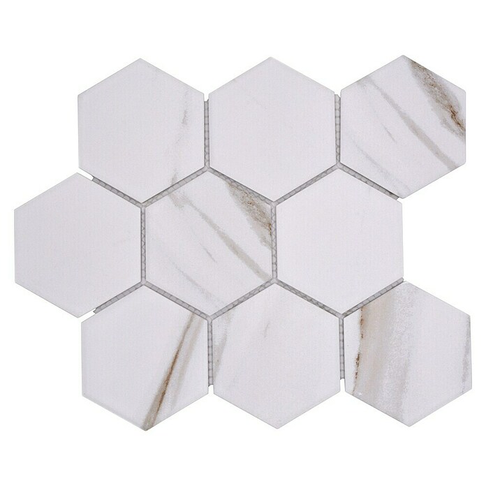 Mozaik pločica Hexagon CIM HX9 CT  (25,6 x 29,55 cm, Bež-smeđe-bijelo, Mat) | BAUHAUS