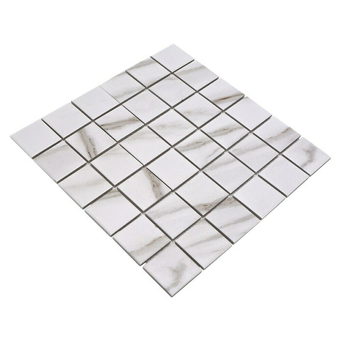 Mozaik pločica Quadrat Calacatta CIM Q48 CT  (30,6 x 30,6 cm, Bijele boje, Mat) | BAUHAUS