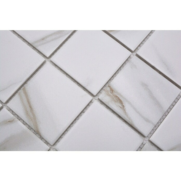 Mozaik pločica Quadrat Calacatta CIM Q73 CT  (30,6 x 30,6 cm, Smeđa-bež-bijela, Mat) | BAUHAUS
