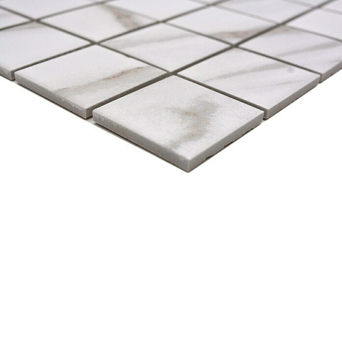 Mozaik pločica Quadrat Calacatta CIM Q48 CT  (30,6 x 30,6 cm, Bijele boje, Mat) | BAUHAUS