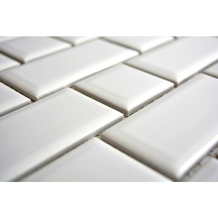Mozaik pločica Metro Uni CG M08WM  (29,4 x 29,1 cm, Bijele boje, Sjaj) | BAUHAUS