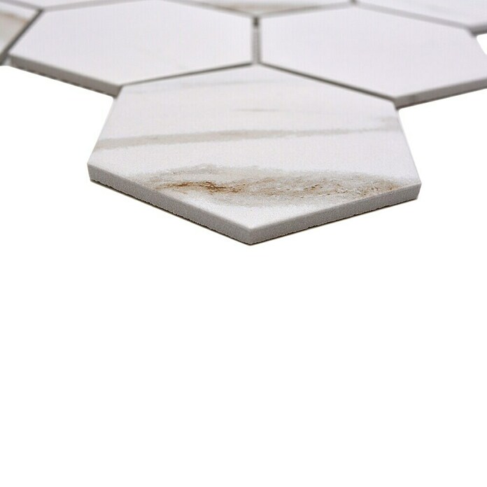 Mozaik pločica Hexagon CIM HX9 CT  (25,6 x 29,55 cm, Bež-smeđe-bijelo, Mat) | BAUHAUS