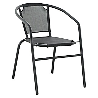 Sunfun Stapelstuhl (B x T x H: 52,5 x 62 x 72,5 cm, Stahl, Textilene, Schwarz)
