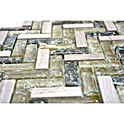 Mozaik pločica (26,3 x 29,3 cm, Sivo / zeleno, Sjajno)