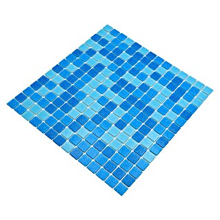 Mozaik pločica Quadrat Mix GM A 321P (32,7 x 30,5 cm, Plave boje, Sjaj)