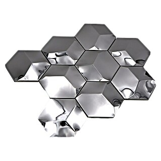 Mozaik pločica Hexagon HXM 10SG (26,2 x 23 cm, Srebrne boje, Sjaj)
