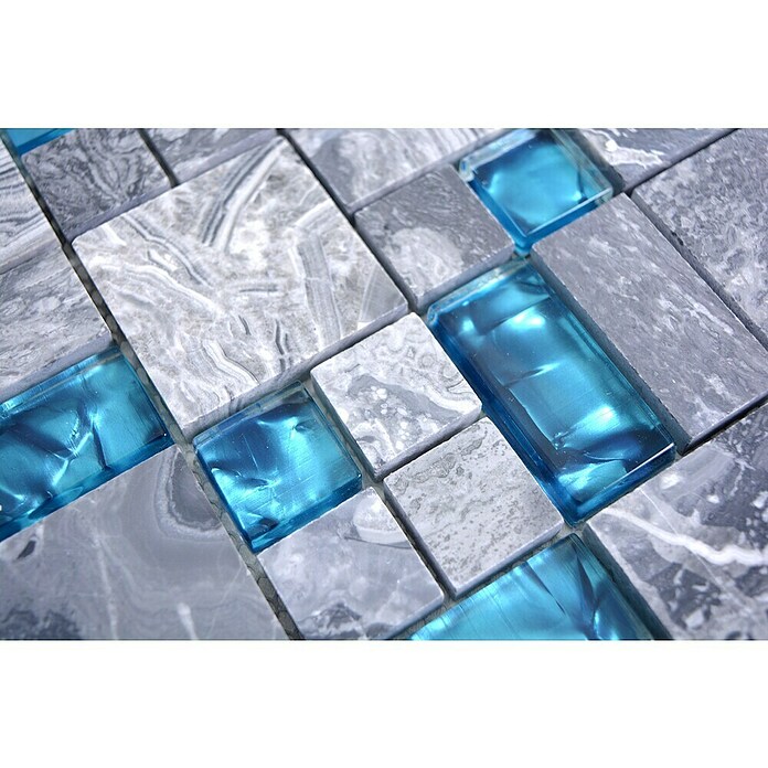 Mosaikfliese Crystal Mix XCM MC589 (30 x 30 cm, Grau, Glänzend)