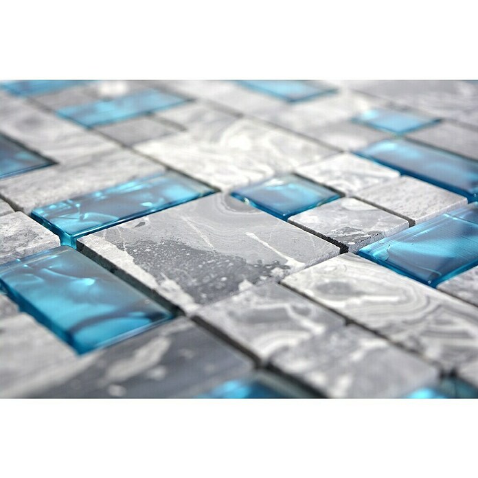 Mosaikfliese Crystal Mix XCM MC589 (30 x 30 cm, Grau, Glänzend)