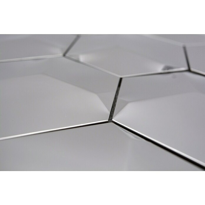 Mozaik pločica Hexagon HXM 10SG  (26,2 x 23 cm, Srebrne boje, Sjaj) | BAUHAUS