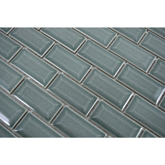 Mozaik pločica Brick Bond Diamond CBP 106  (30 x 30 cm, Petrolej, Sjaj) | BAUHAUS