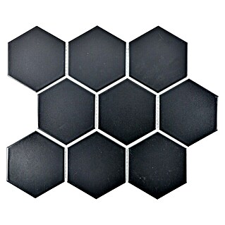 Mozaik pločica Hexagon Uni HX 115 (25,6 x 29,55 cm, Crne boje, Mat)