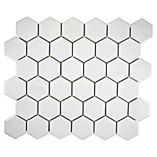 Mozaik pločica Hexagon Uni CU HX101 (32,5 x 28,1 cm, Bijele boje, Mat)