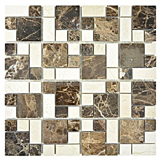 Mozaik pločica Mix Emperador XNM MC739 (30,5 x 30,5 cm, Bež-smeđe boje, Sjaj)