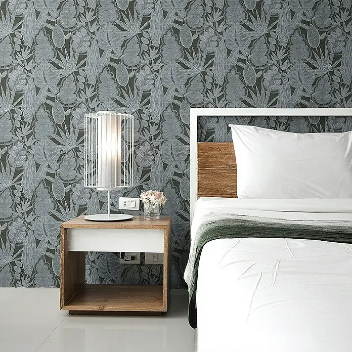 Tadessi Vliestapete M1-No.10948 - Schwarz, Floral, 10,05 x 0,53 m